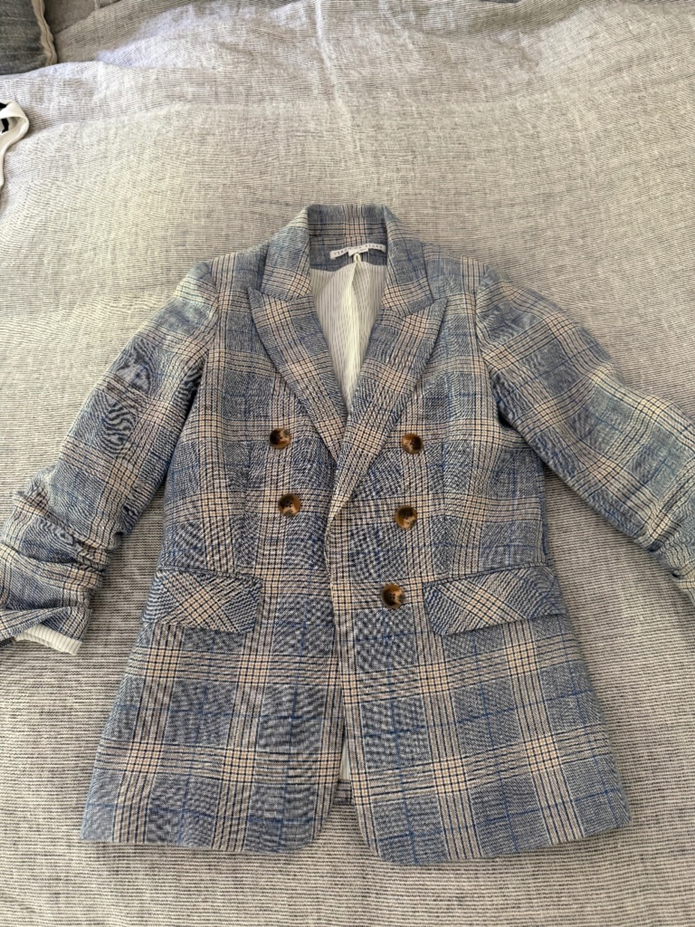 Veronica Beard Blue Plaid Dickey Blazer